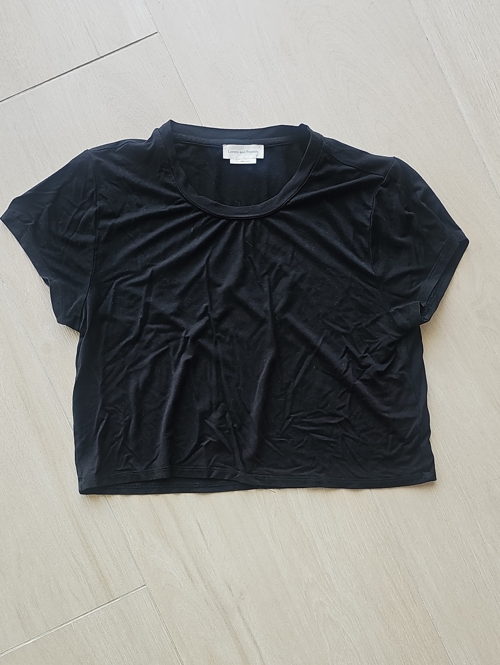Lovers + Friends Black Cropped Tee